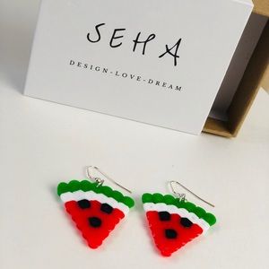 Super cute watermelon handmade earrings
